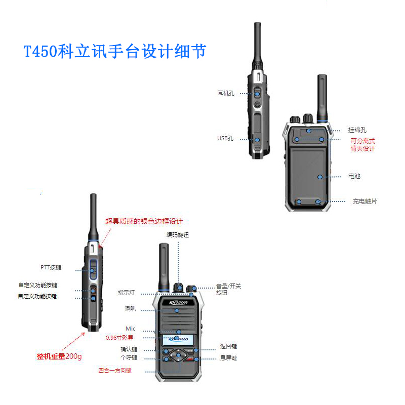 科立讯插卡公网对讲机T450