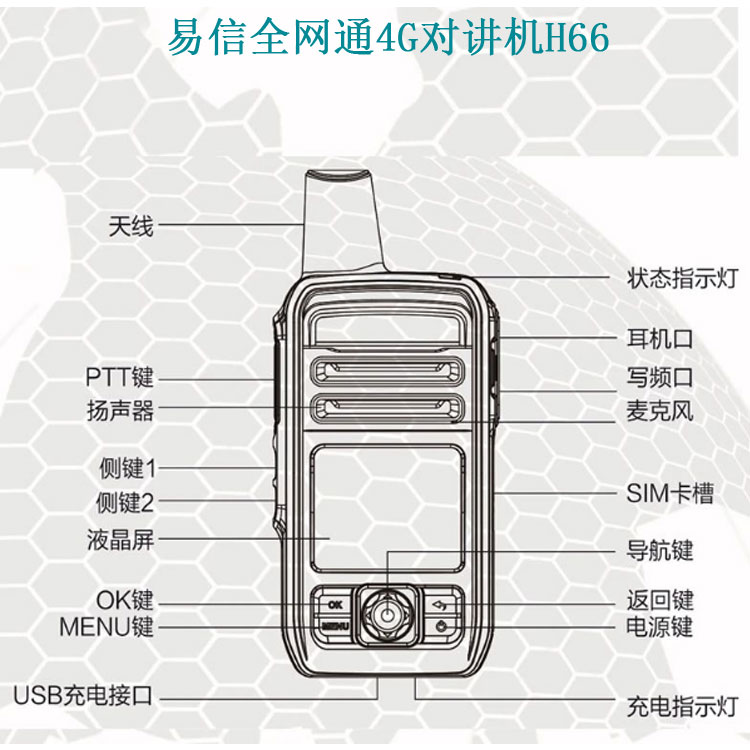 易信全网通对讲机H66